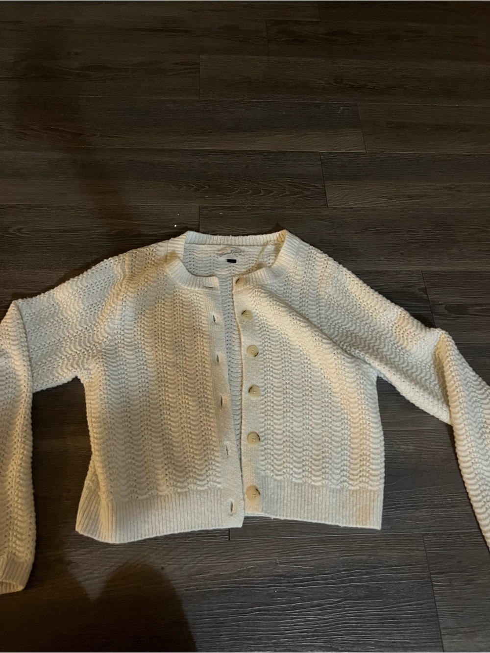 Universal Thread Cream Textured Button-Front Cardigan